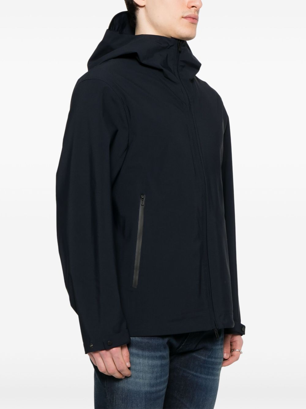 EMPORIO ARMANI Two-Way Zip Hooded Jacket for Men