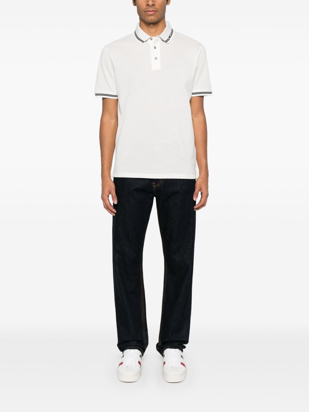 EMPORIO ARMANI Classic Logo Cotton Polo Shirt - Short Sleeve