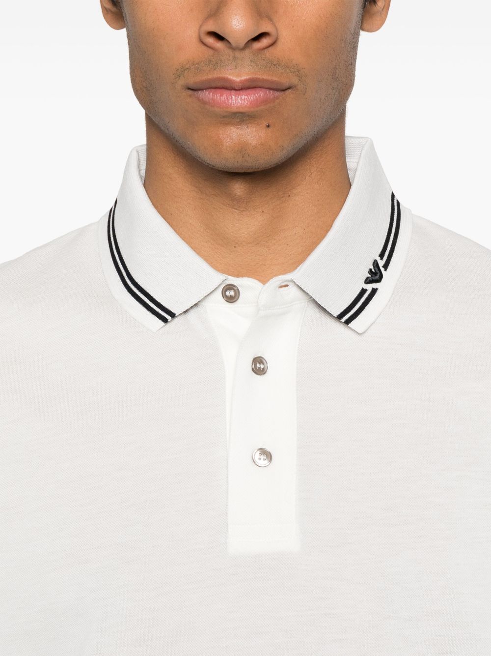 EMPORIO ARMANI Classic Logo Cotton Polo Shirt - Short Sleeve