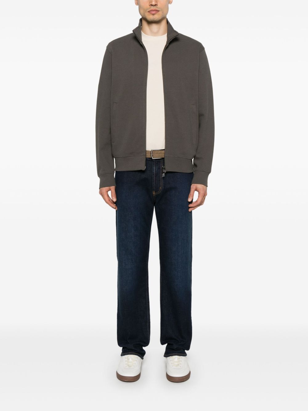 EMPORIO ARMANI Men's Cotton Zipped High Neck Sweatshirt