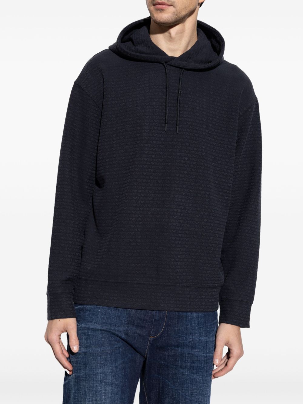 EMPORIO ARMANI Allover Logo Hoodie for Men
