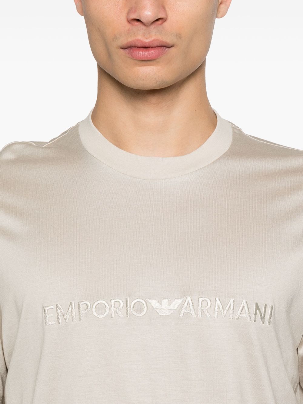 EMPORIO ARMANI Embroidered Logo Crew Neck Mini T-Shirt - SS25