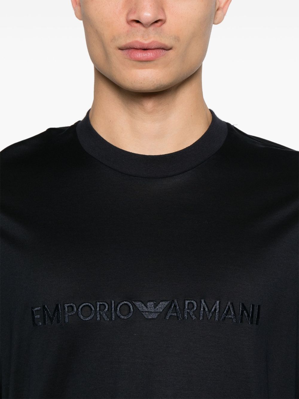 EMPORIO ARMANI Men's Embroidered Logo Crew Neck T-Shirt