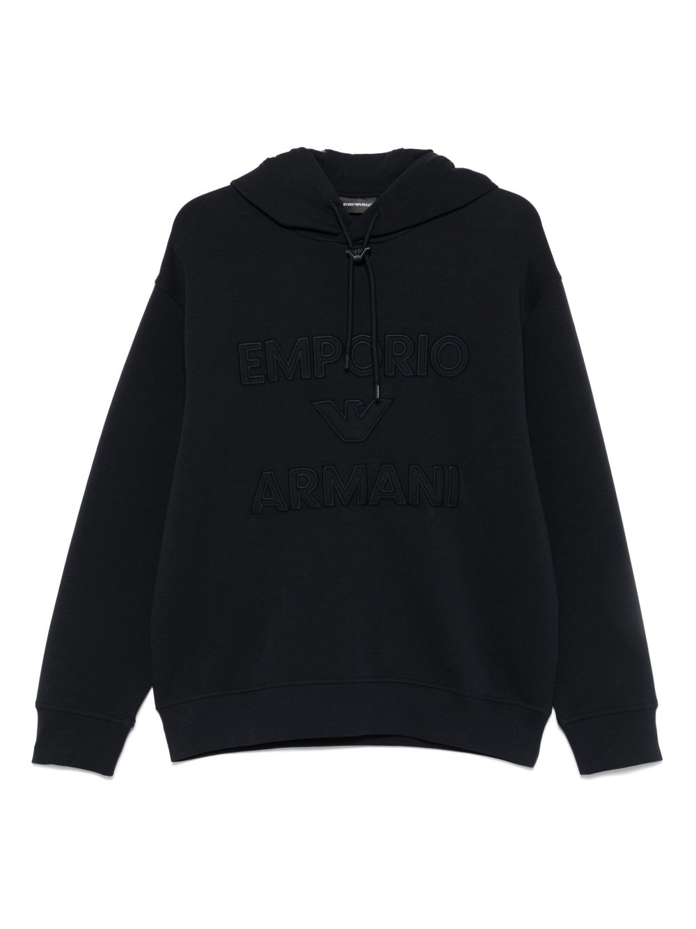 EMPORIO ARMANI Logo Cotton Hoodie with Drawstring - SS25