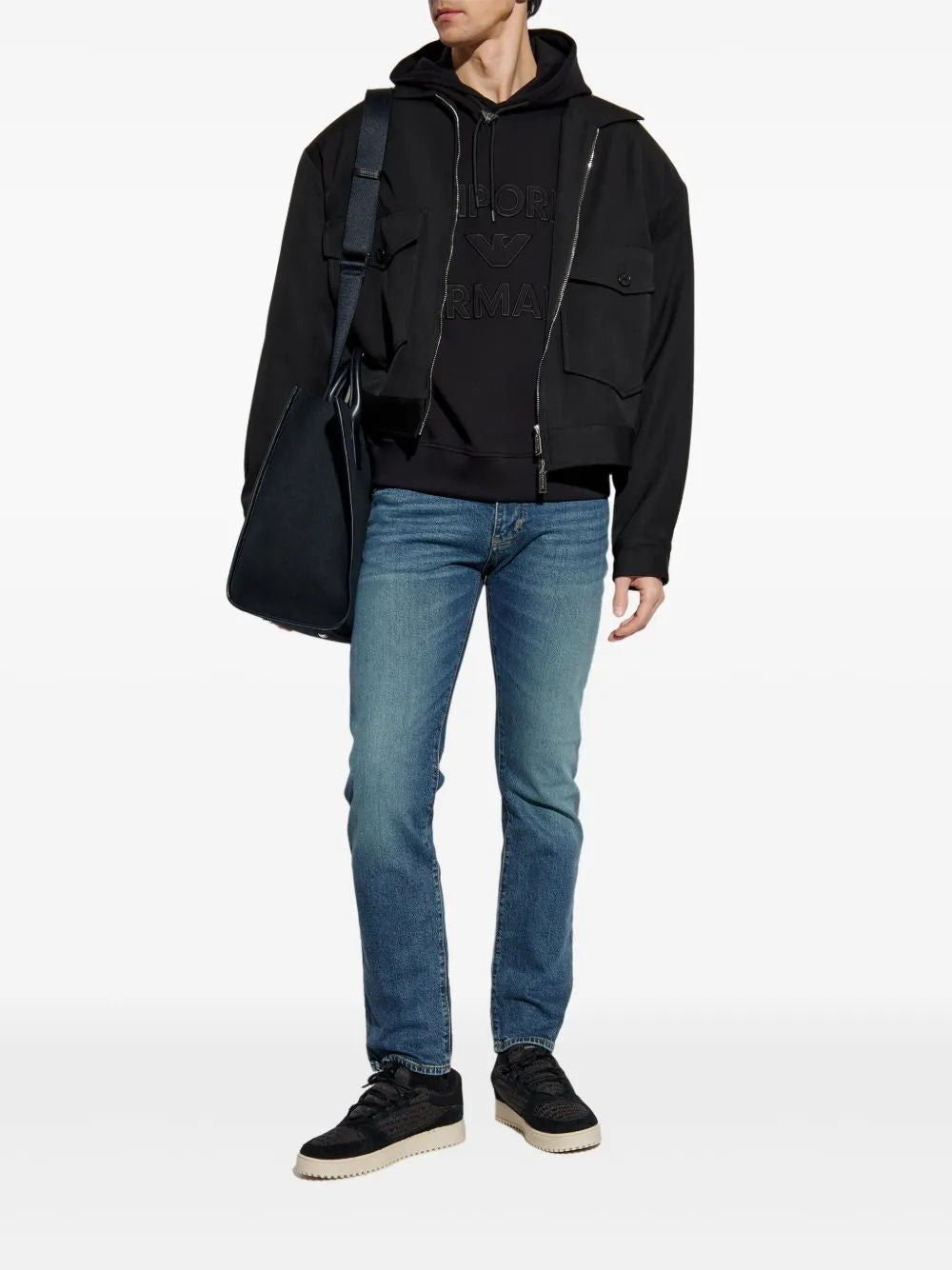 EMPORIO ARMANI Slouchy Drawstring Hoodie for Men