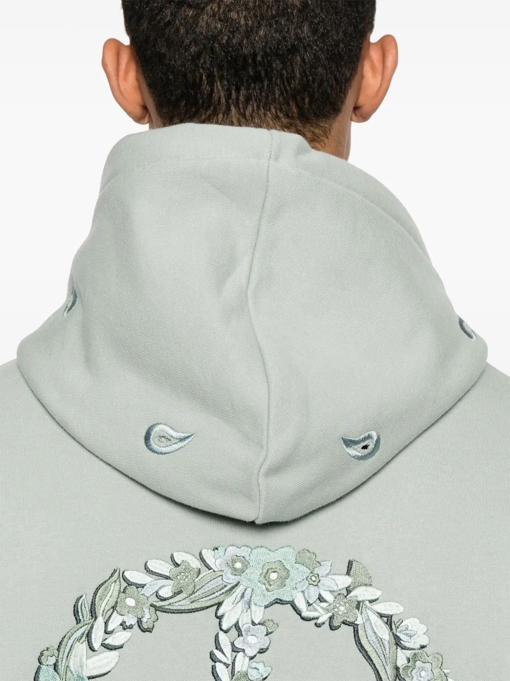 EMPORIO ARMANI Organic Cotton Hoodie with All-Over Motif for Men