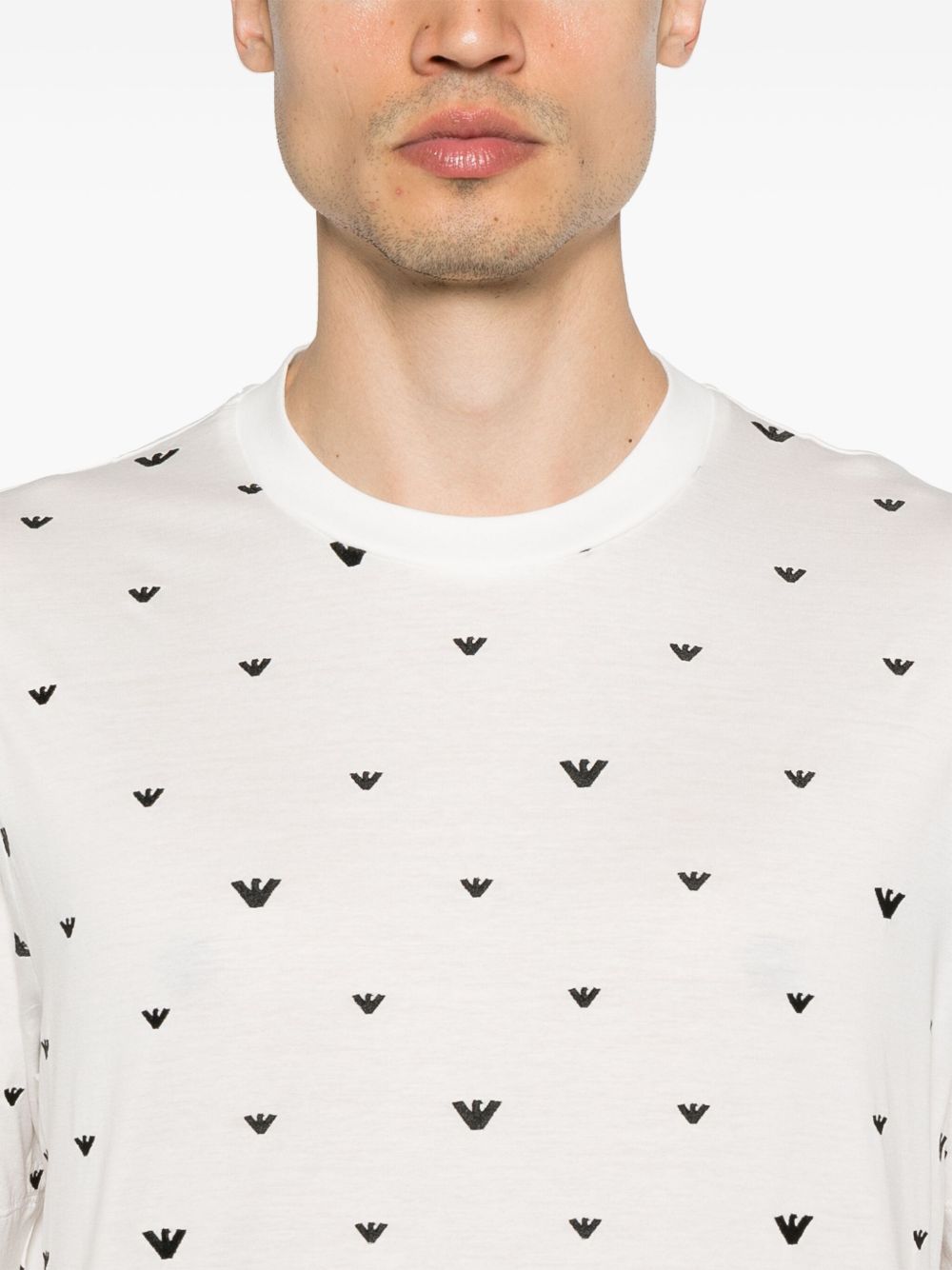EMPORIO ARMANI Allover Logo Crew Neck T-Shirt