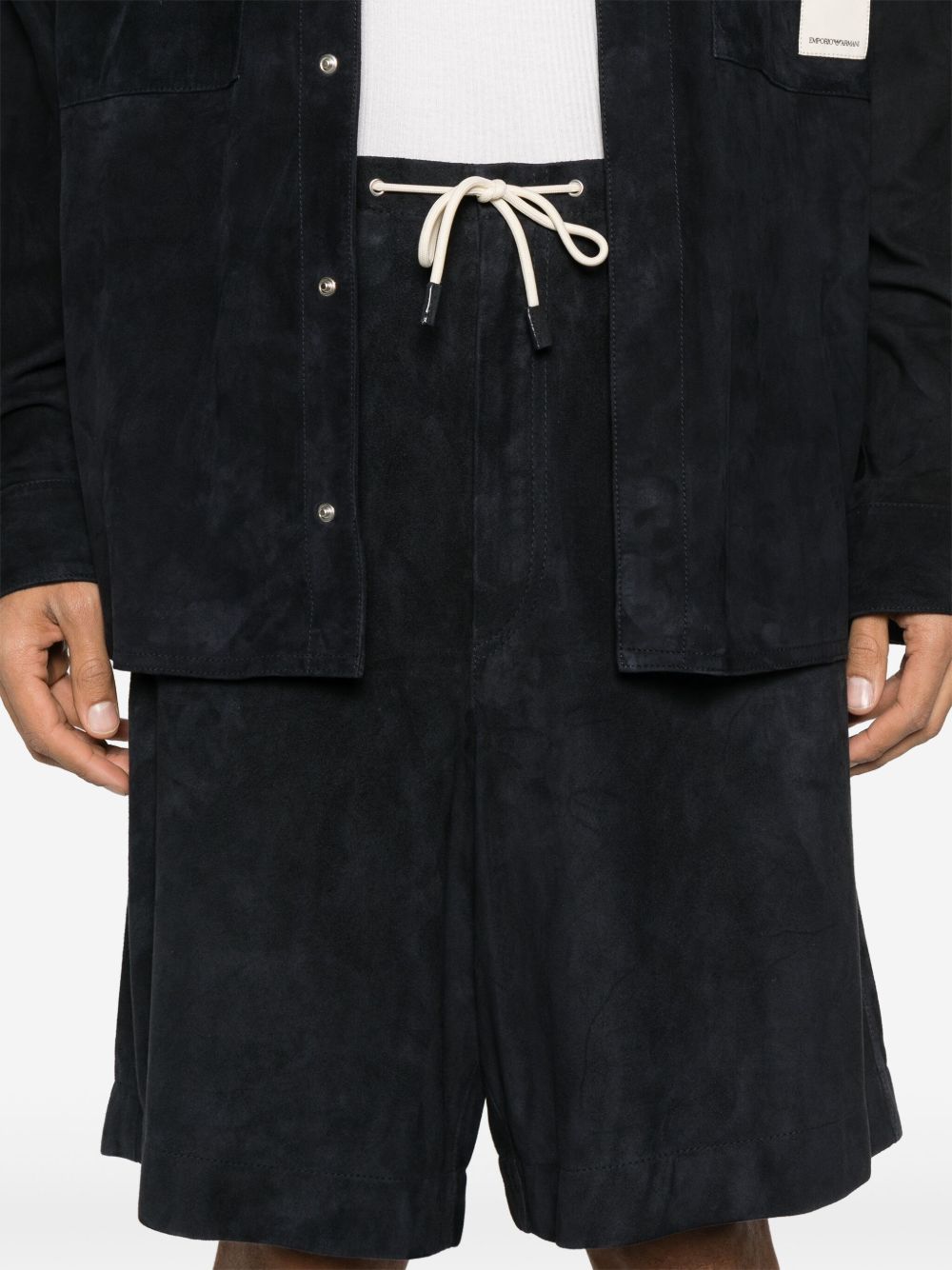 EMPORIO ARMANI Men's Leather Bermuda Shorts