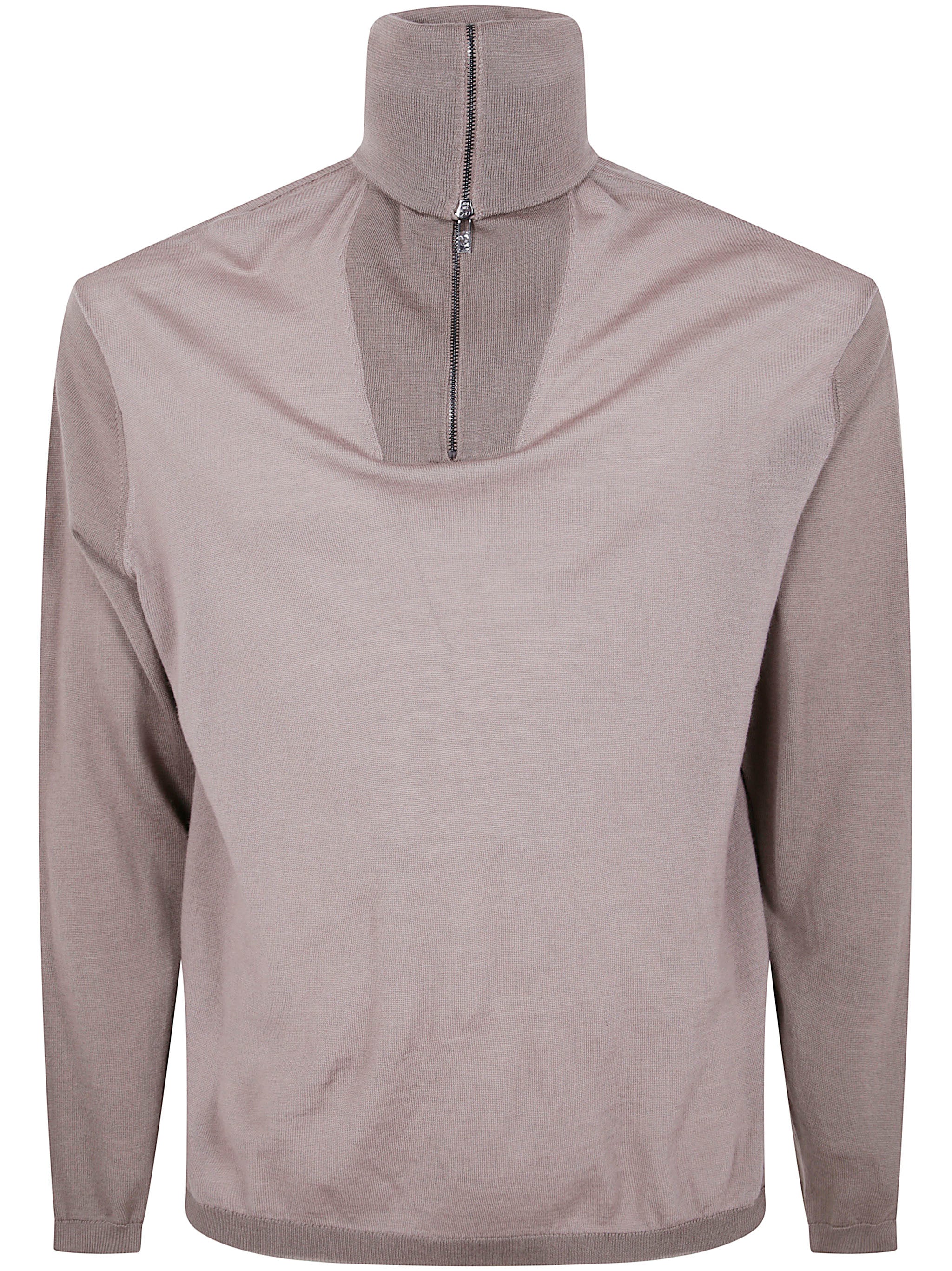EMPORIO ARMANI Men's Half Zip Turtle Neck Sweater