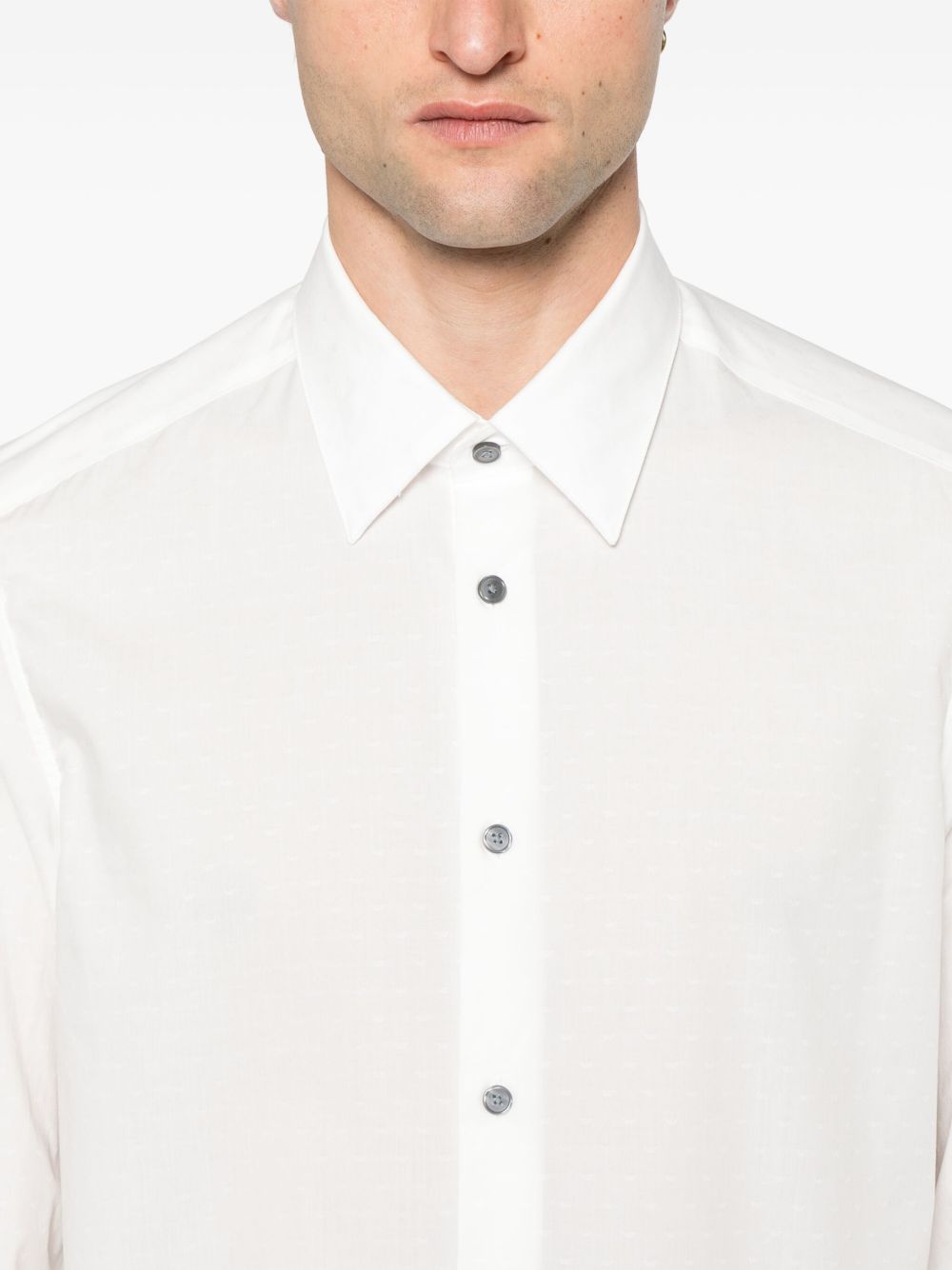 EMPORIO ARMANI Allover Logo Cotton Shirt for Men - SS25