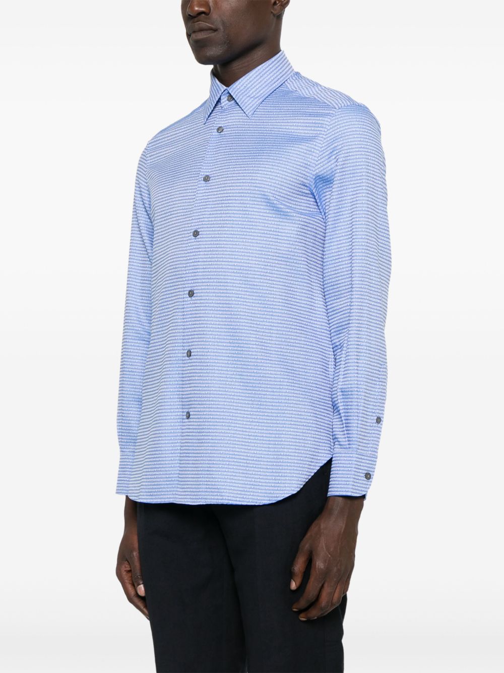 EMPORIO ARMANI Allover Logo Cotton Shirt for Men - SS25