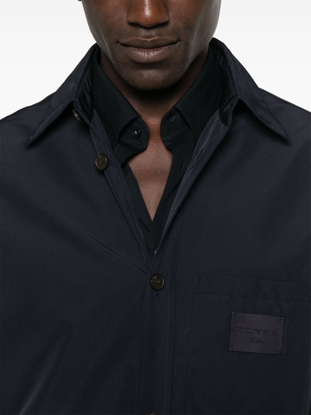 EMPORIO ARMANI Men's Logo Shirt with Buttoned Cuffs