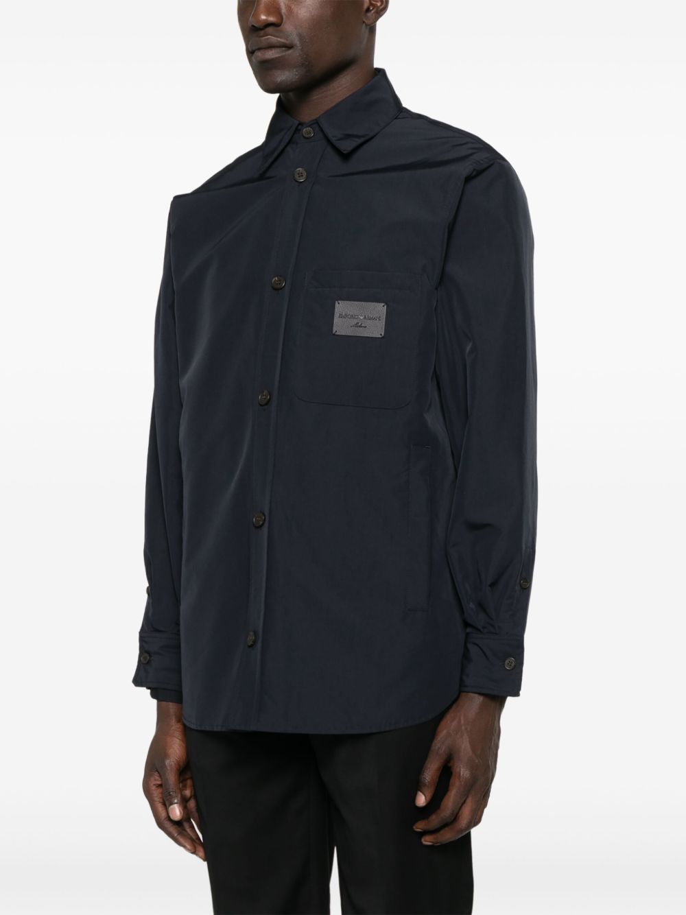 EMPORIO ARMANI Men's Logo Shirt with Buttoned Cuffs