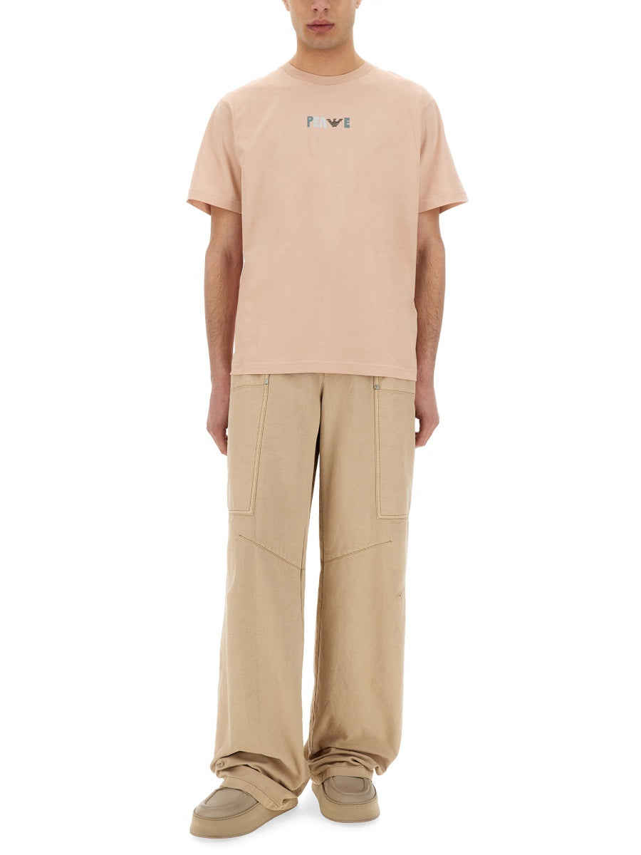 EMPORIO ARMANI Men's Printed Organic Cotton T-Shirt - Crew Neck, Short Sleeves