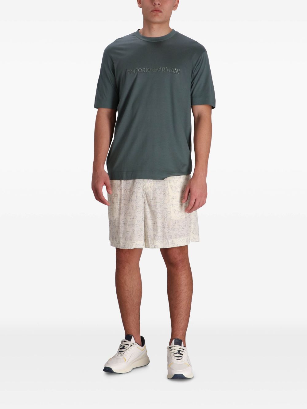 E'CLAT Men's Bermuda Shorts with Logo Design