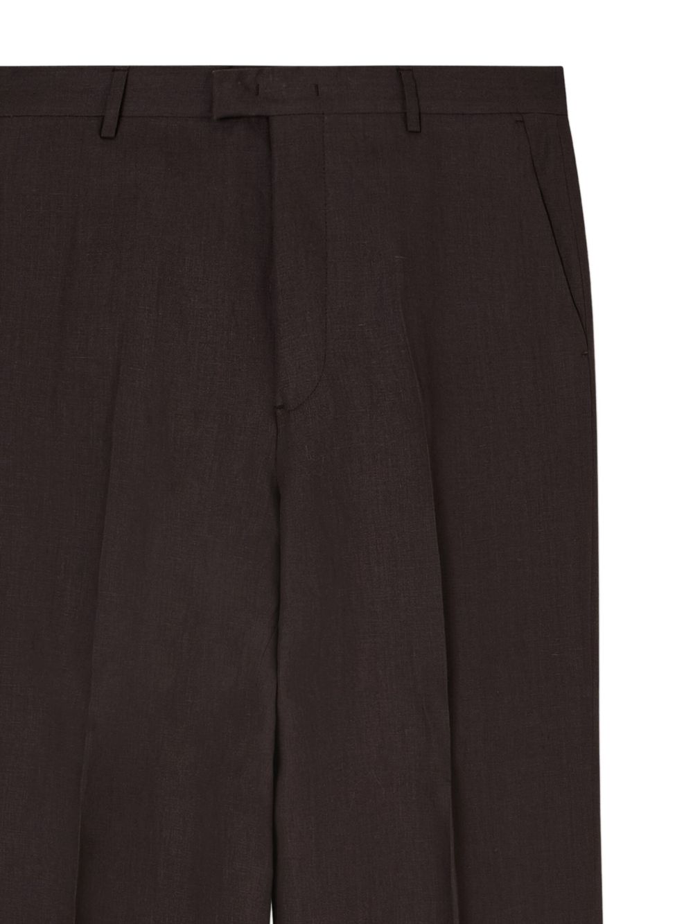 EMPORIO ARMANI Pleated Front Linen Trousers for Men - FW25