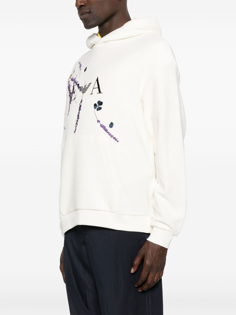 EMPORIO ARMANI Classic Printed Cotton Hoodie