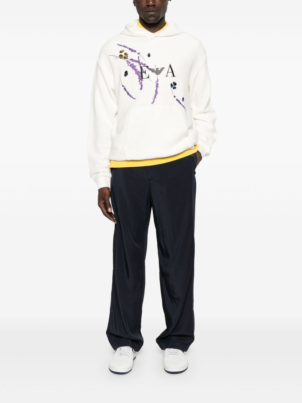 EMPORIO ARMANI Classic Printed Cotton Hoodie