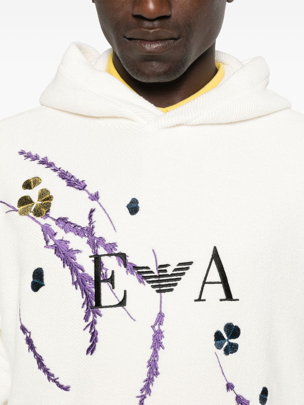 EMPORIO ARMANI Classic Printed Cotton Hoodie
