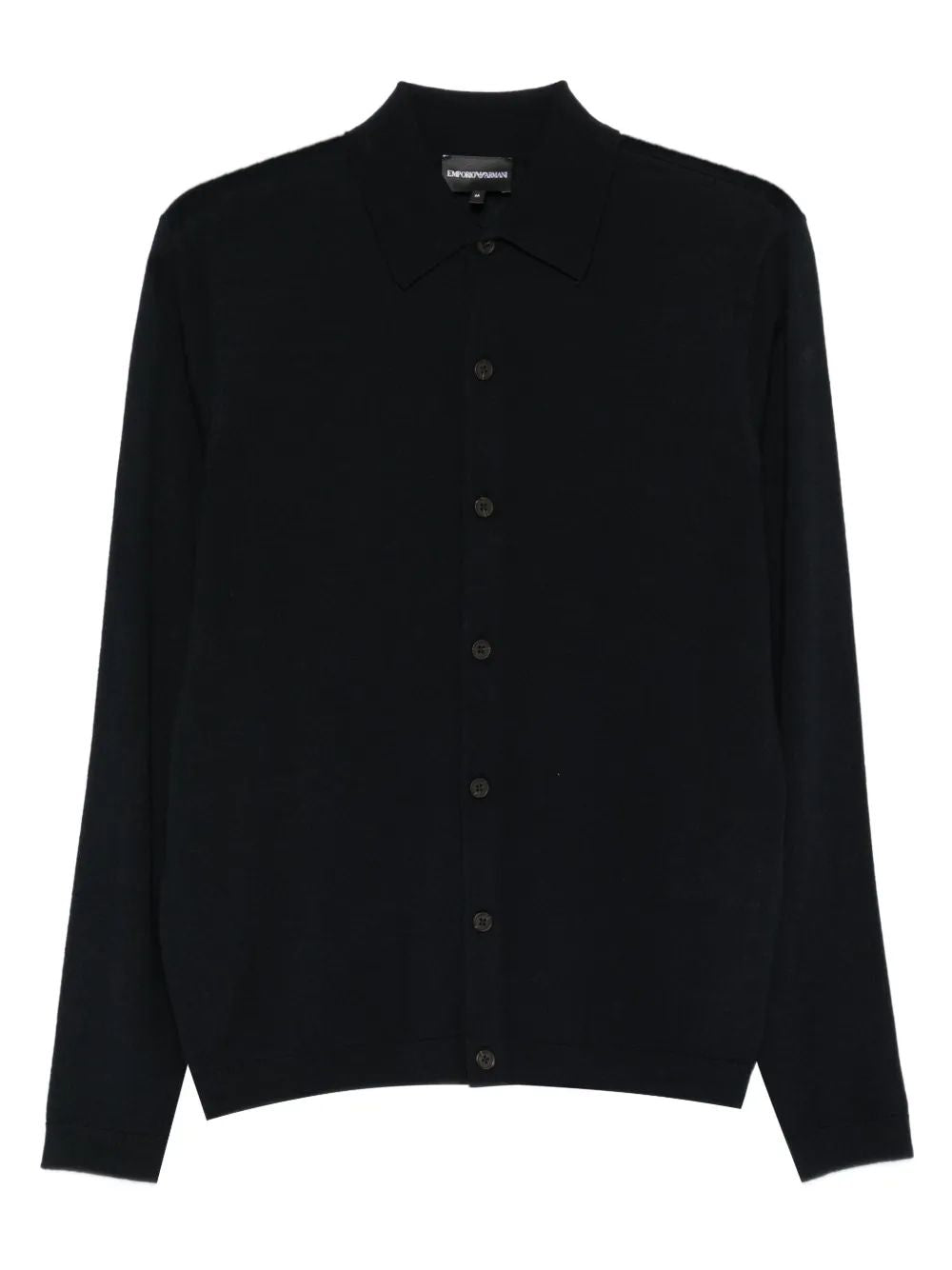 EMPORIO ARMANI Plain-Knit Virgin-Wool Cardigan for Men