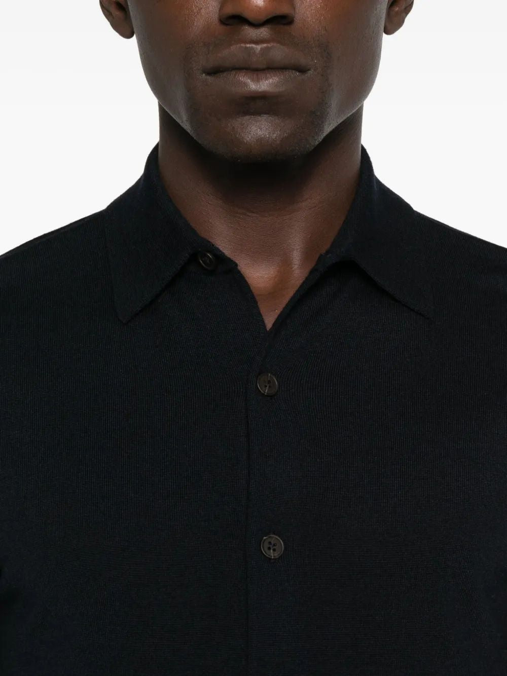 EMPORIO ARMANI Plain-Knit Virgin-Wool Cardigan for Men