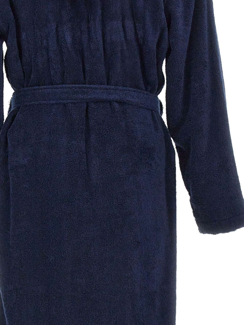 EMPORIO ARMANI Jacquard Trim Hooded Robe for Men