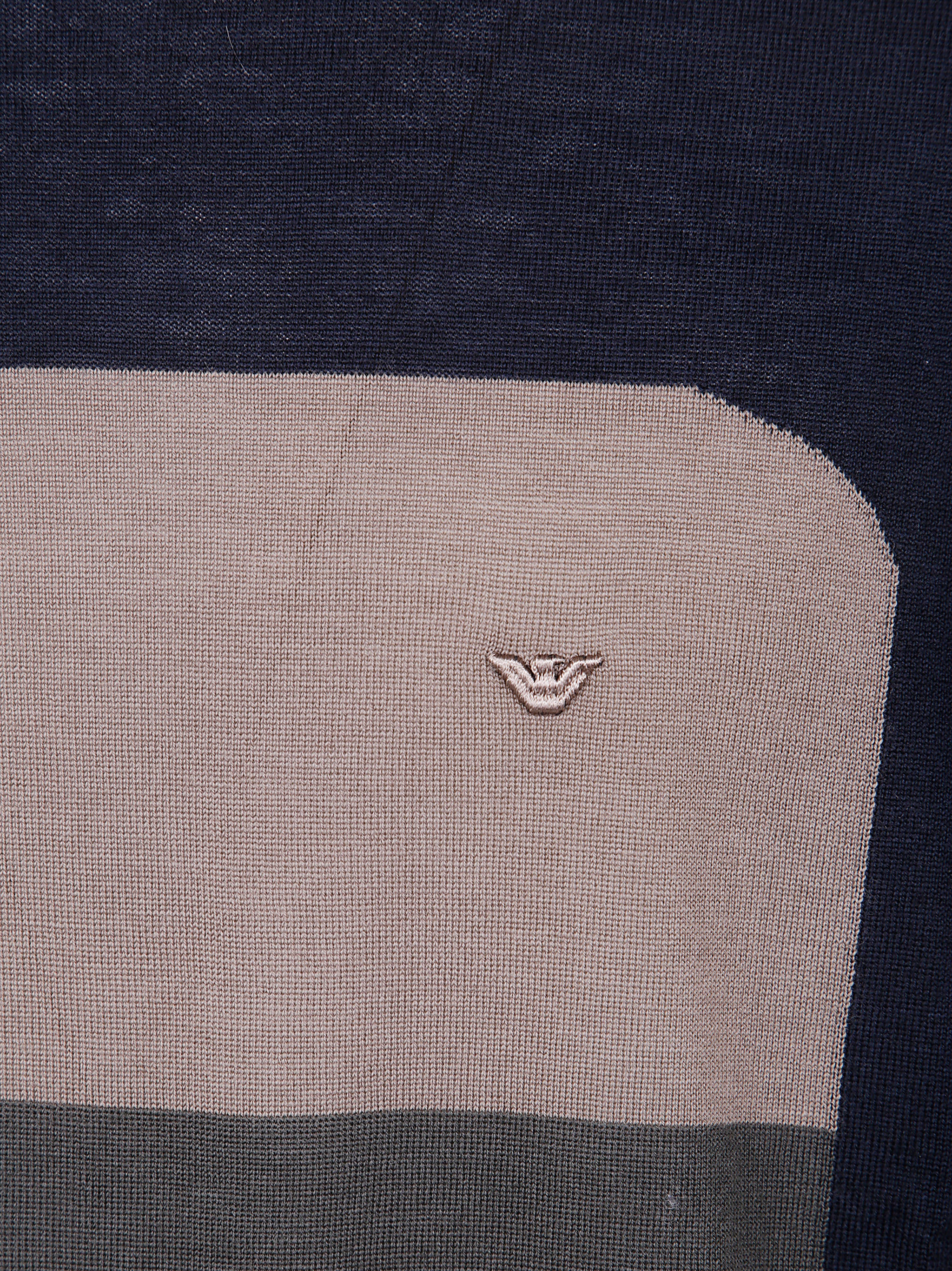 EMPORIO ARMANI Round Neck Tricolor Sweater - FW25 Edition