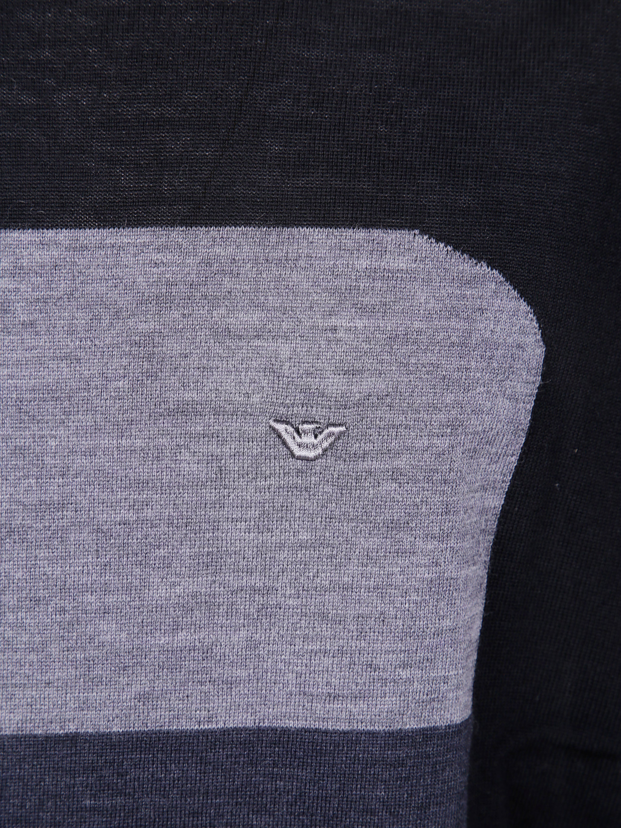 EMPORIO ARMANI Round Neck Tricolor Sweater for Men