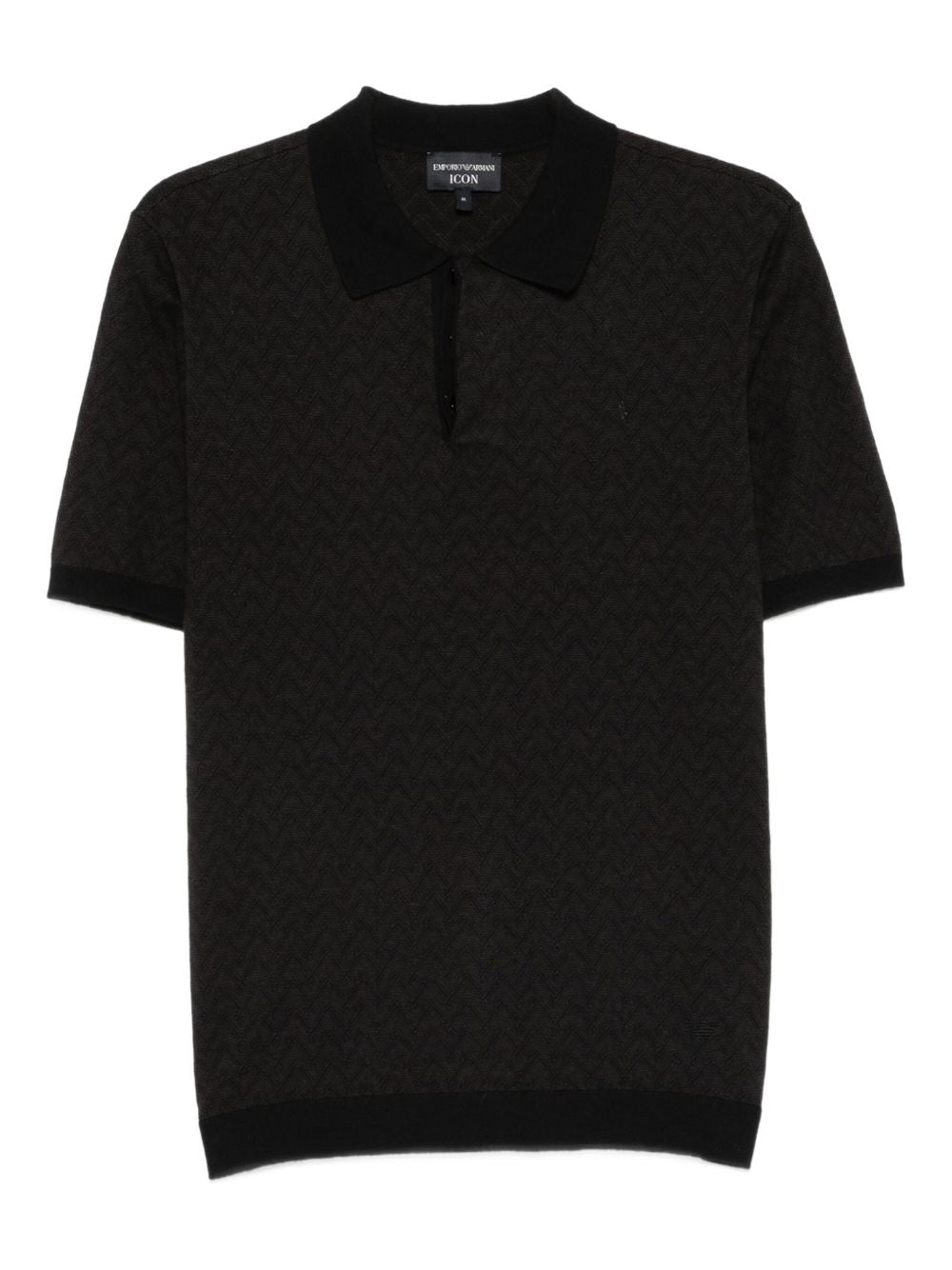 EMPORIO ARMANI Geometric Pattern Short Sleeve Polo Shirt - Men's