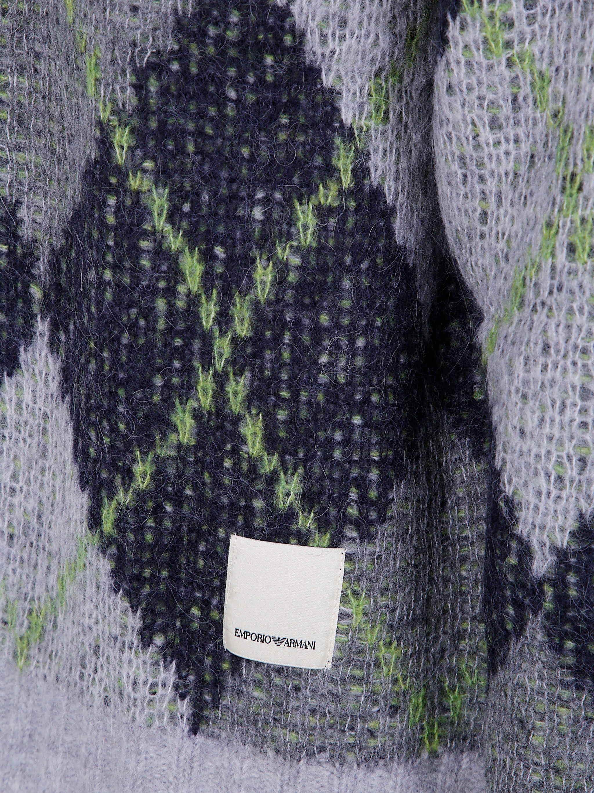 EMPORIO ARMANI Wool Blend Pullover with Check Motif for Men