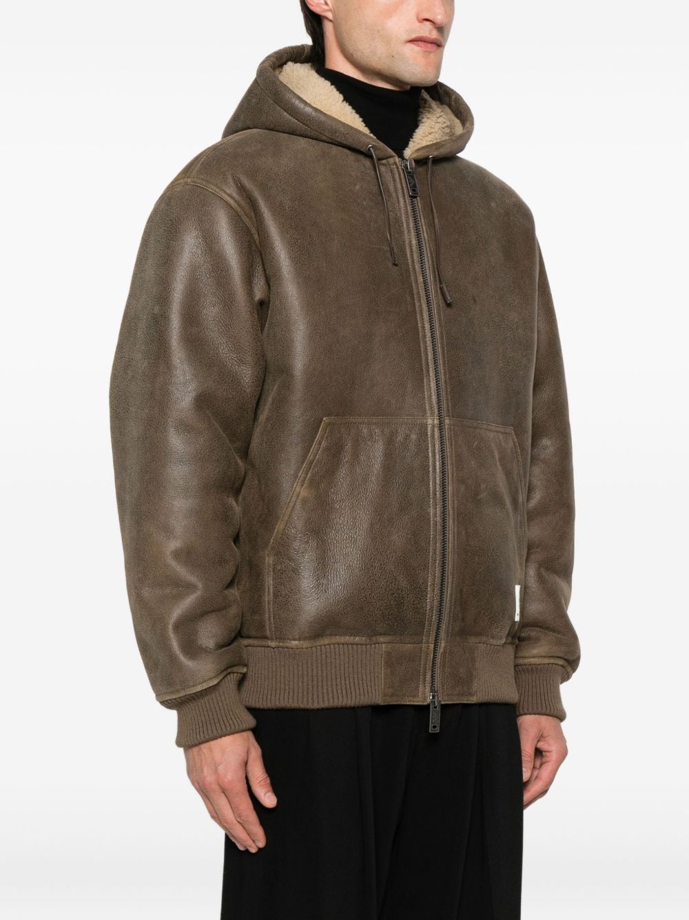 EMPORIO ARMANI Shearling Lamb Blouson Jacket for Men - FW25