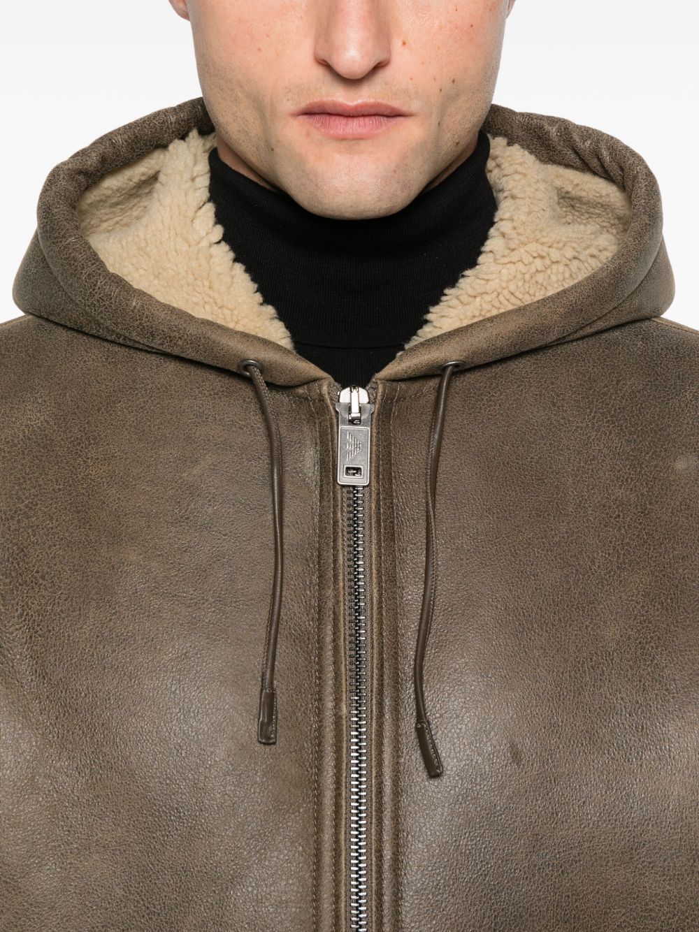 EMPORIO ARMANI Shearling Lamb Blouson Jacket for Men - FW25