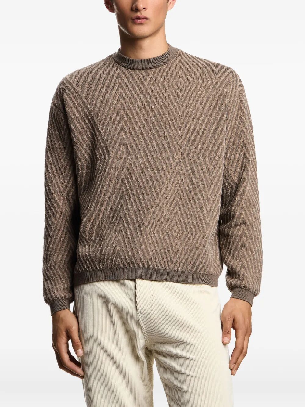 EMPORIO ARMANI Round Neck Sweater for Men - FW25 Collection