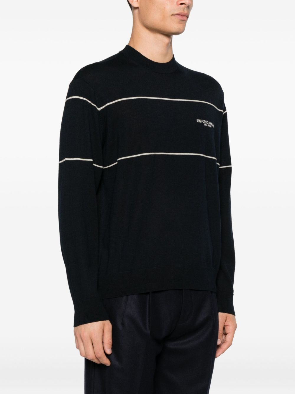 EMPORIO ARMANI Classic Wool Crewneck Jumper for Men