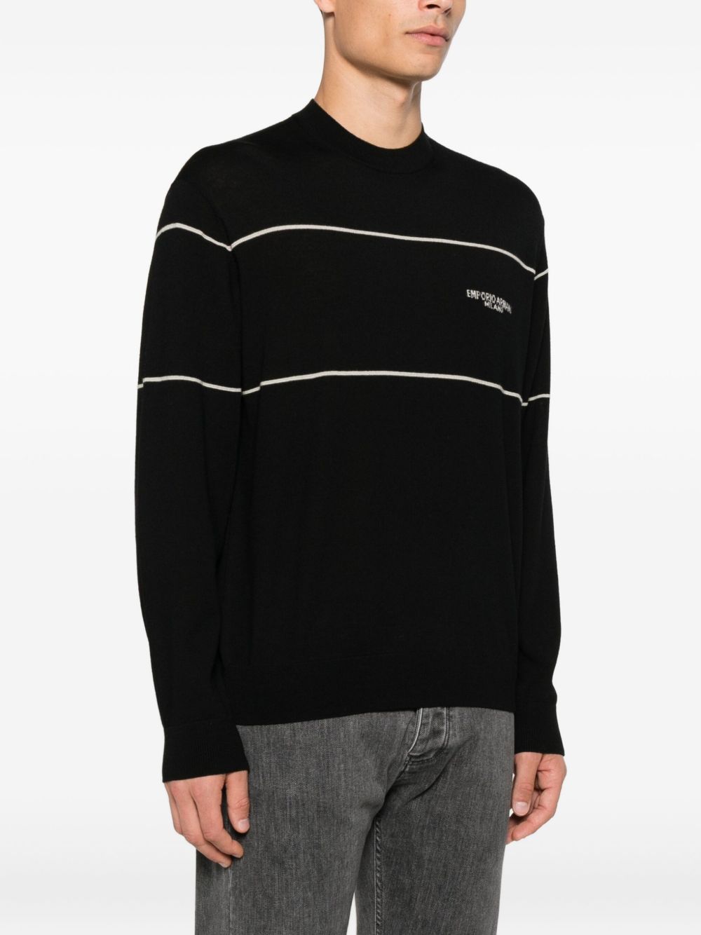 EMPORIO ARMANI Men's Premium Wool Crewneck Jumper