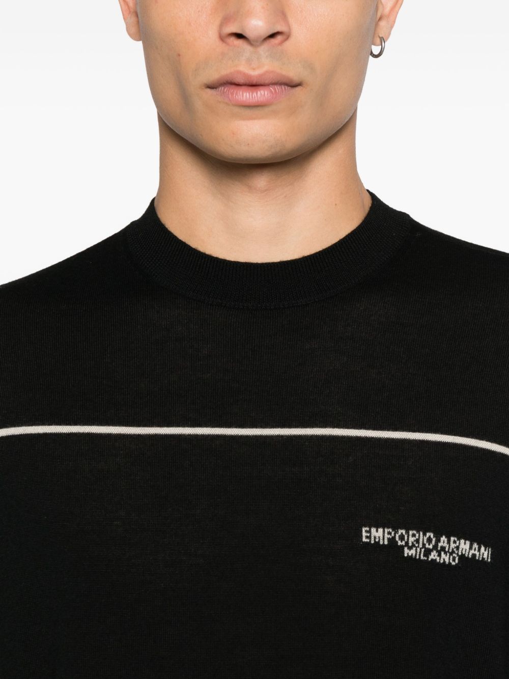 EMPORIO ARMANI Men's Premium Wool Crewneck Jumper