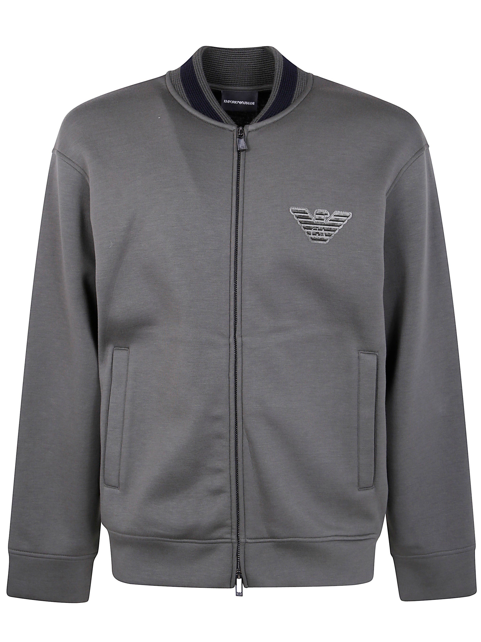 EMPORIO ARMANI Full Zip Bomber Sweatshirt for Men - FW25