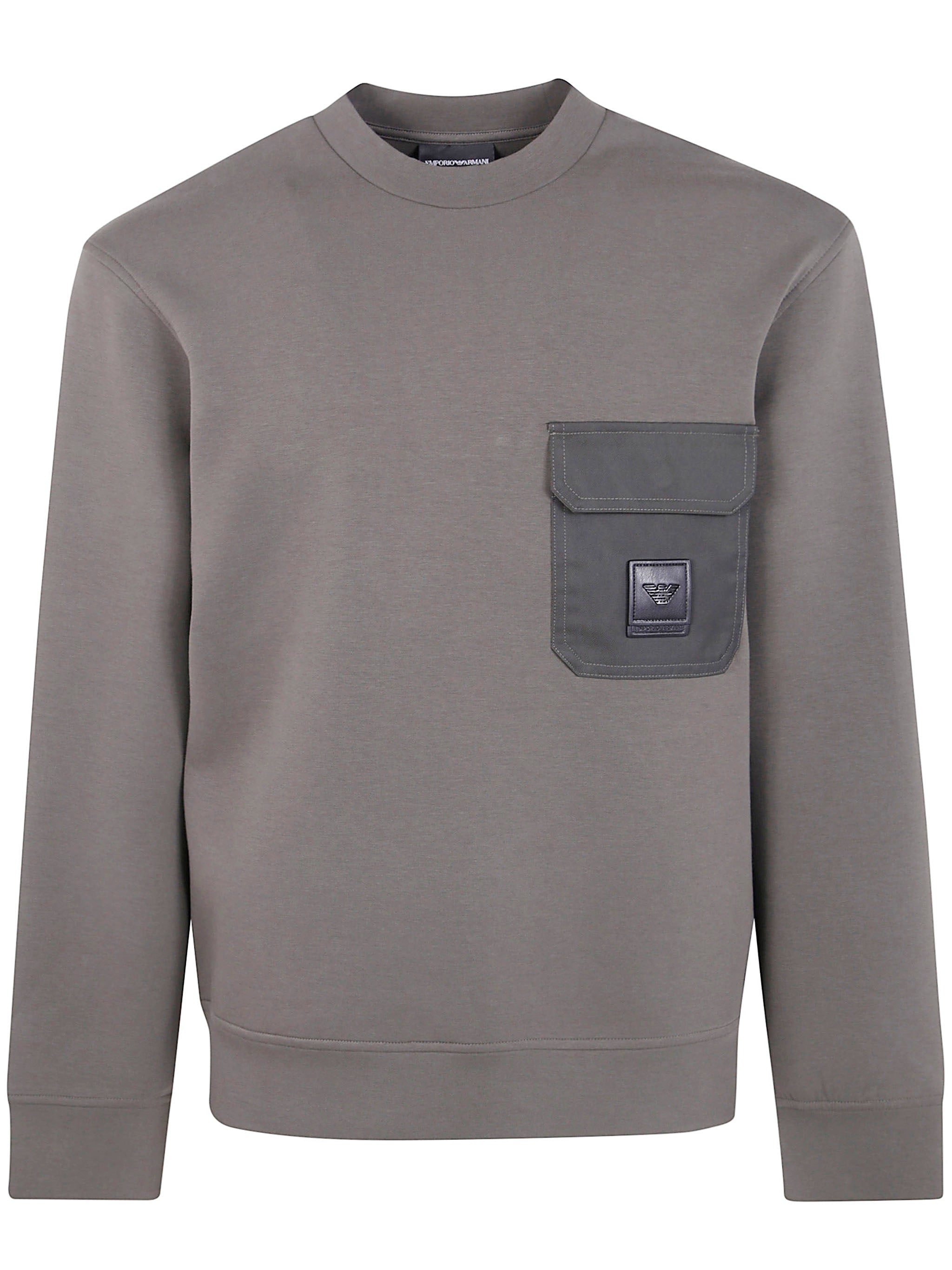 EMPORIO ARMANI Round Neck Pocket Sweatshirt for Men