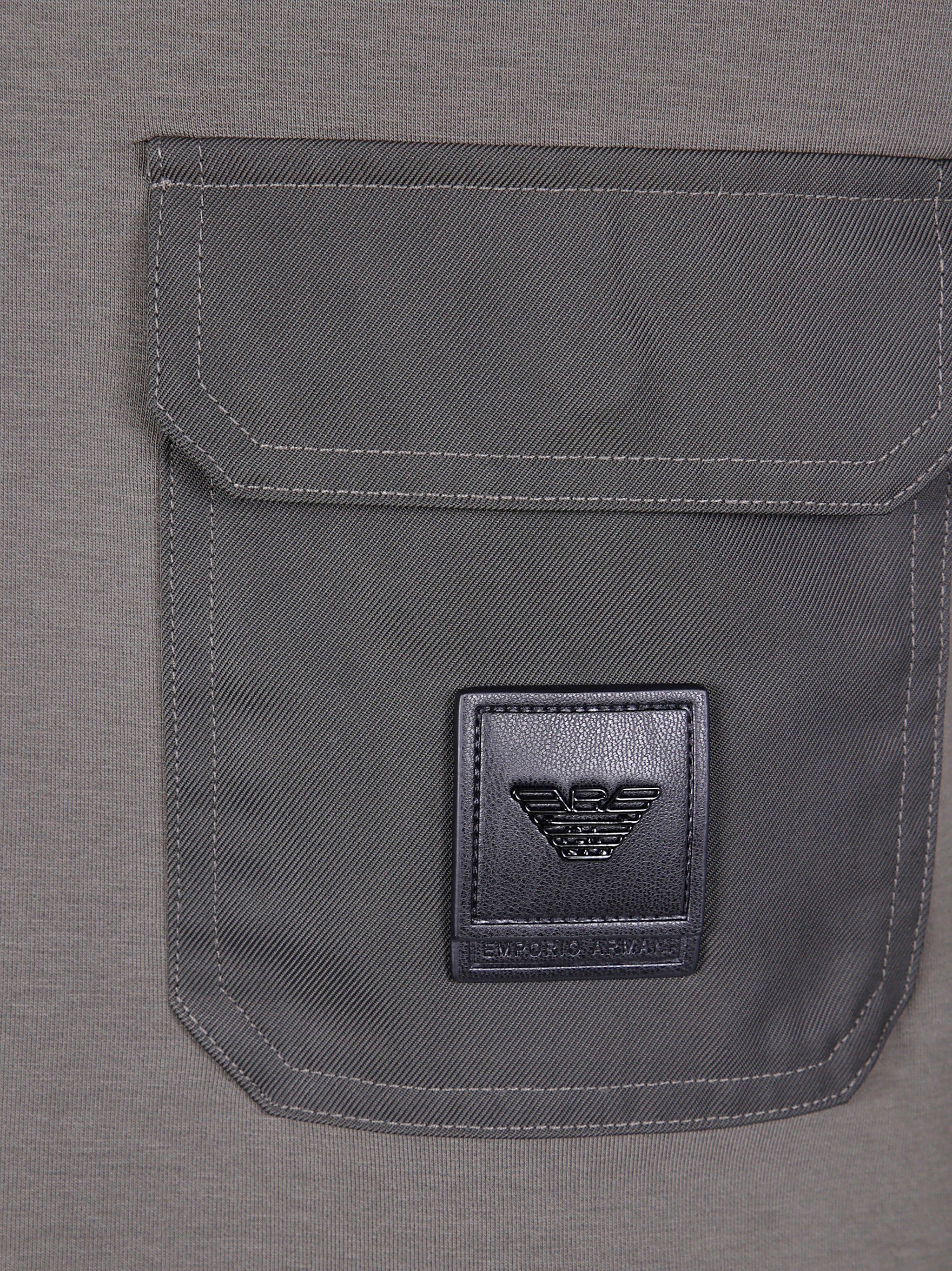 EMPORIO ARMANI Round Neck Pocket Sweatshirt for Men