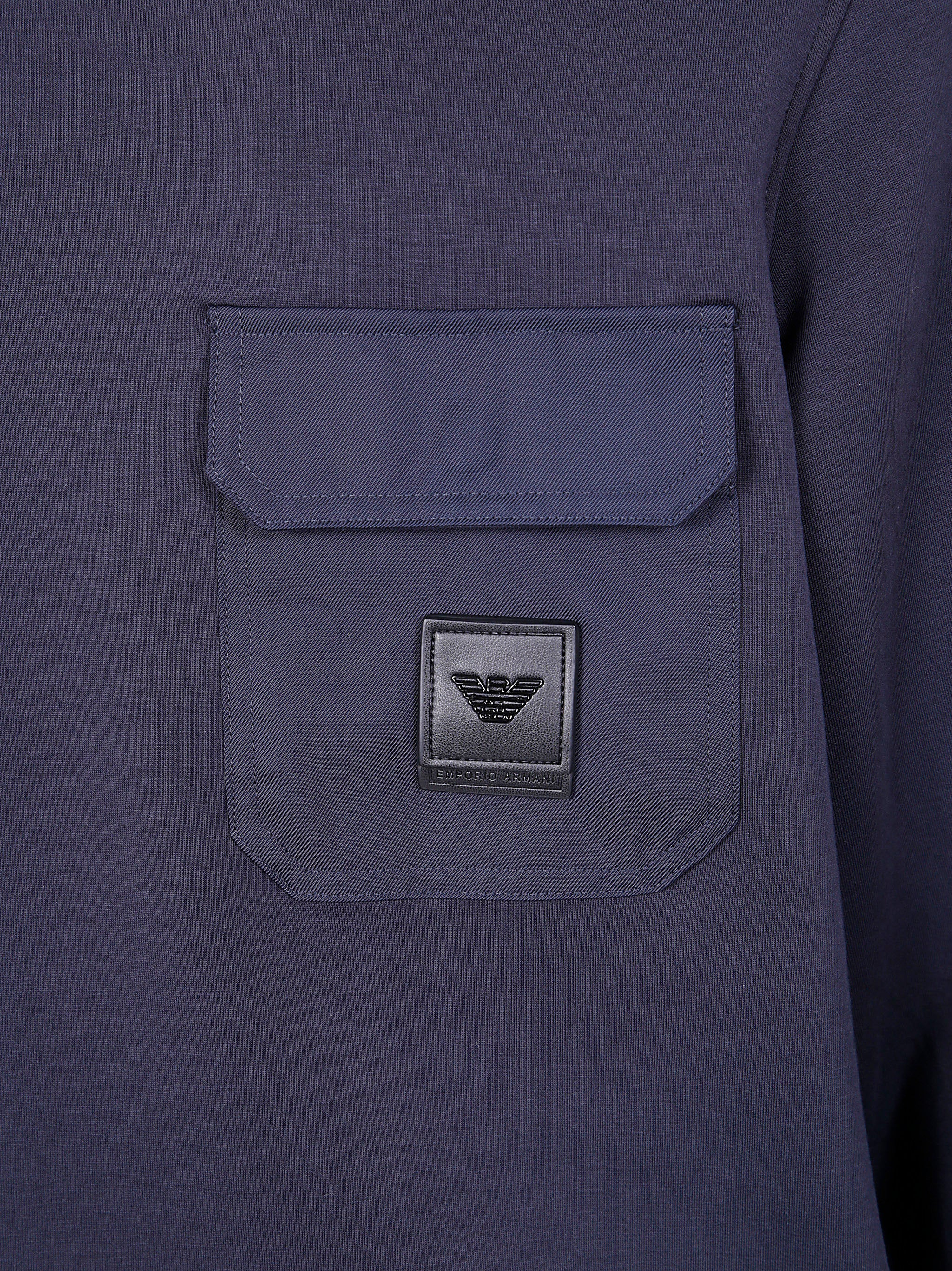 EMPORIO ARMANI Round Neck Pocket Sweatshirt for Men - FW25 Collection