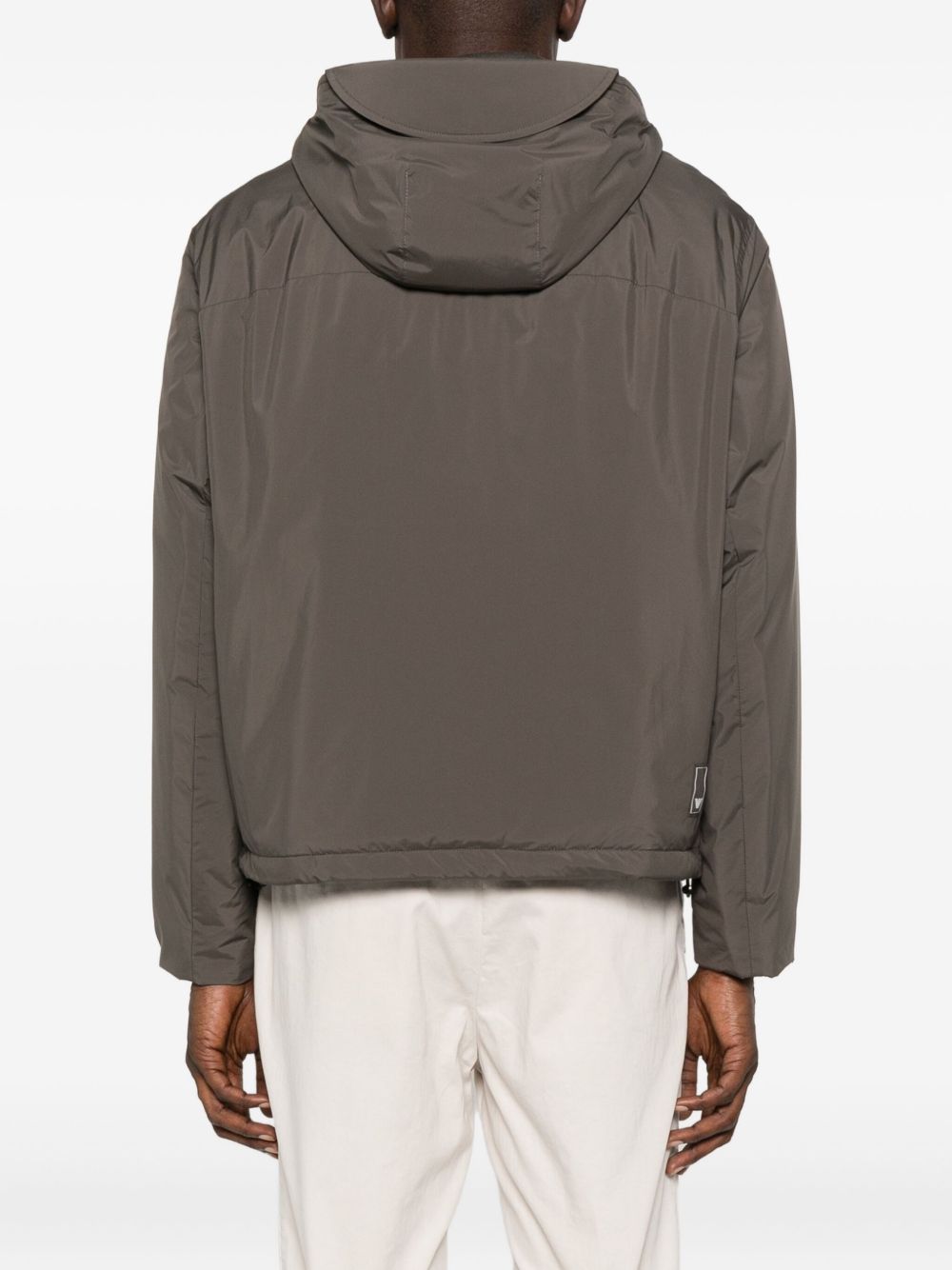 EMPORIO ARMANI Nylon Blouson Jacket with Hood and Drawstring Hem