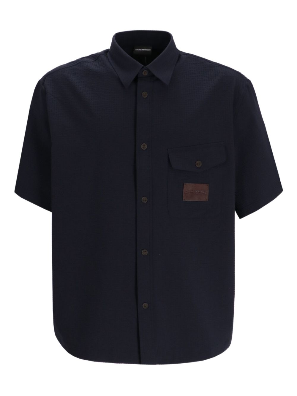 EMPORIO ARMANI Nylon Short Sleeve Button-Up Shirt