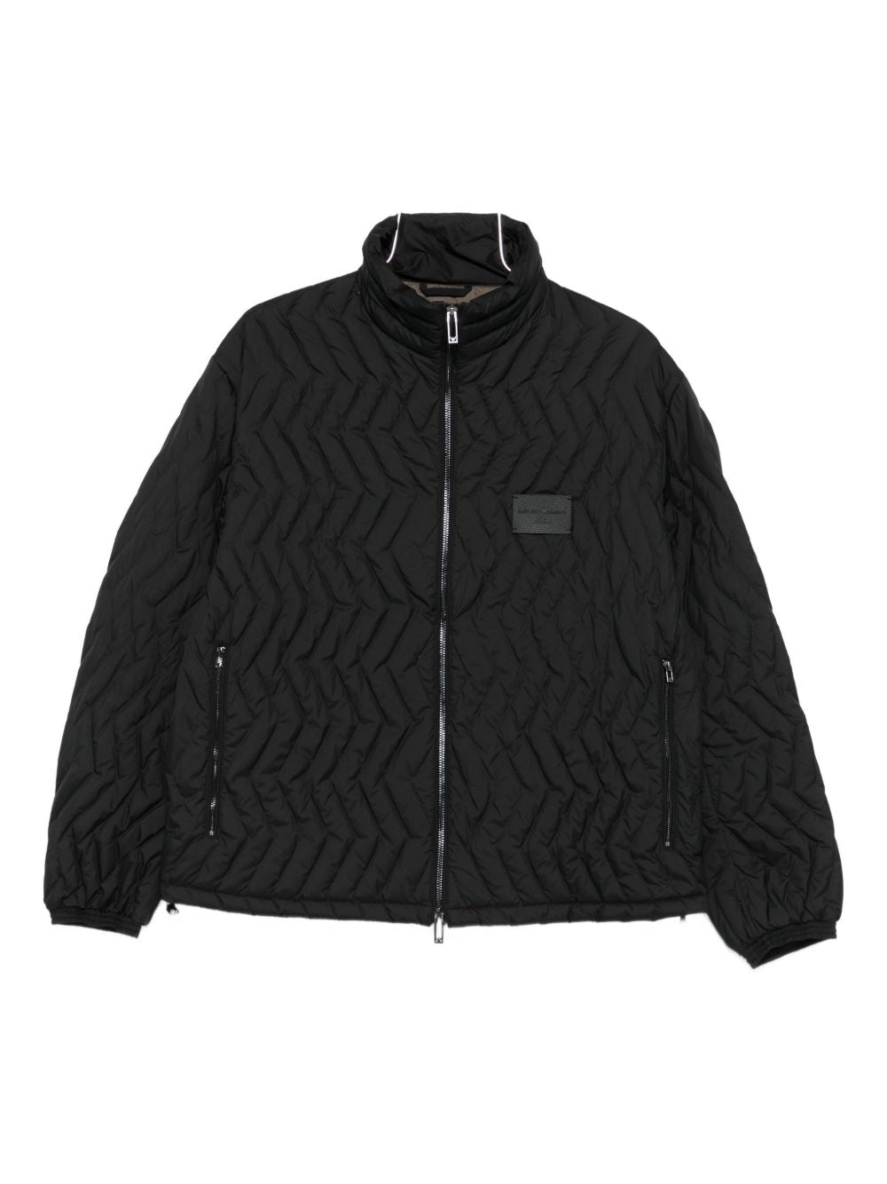 EMPORIO ARMANI Chevron Quilted High Neck Down Jacket for Men