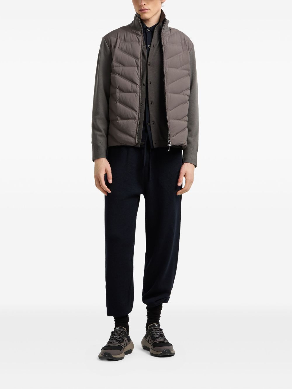 EMPORIO ARMANI Men's Quilted High Neck Bomber Jacket
