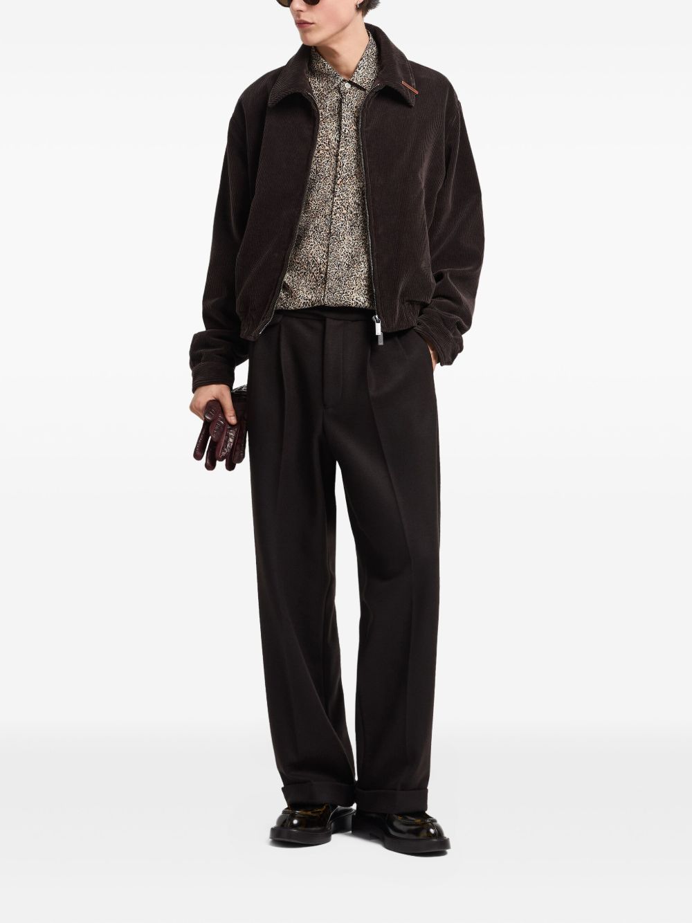 EMPORIO ARMANI Men's Zip Fastening Corduroy Jacket