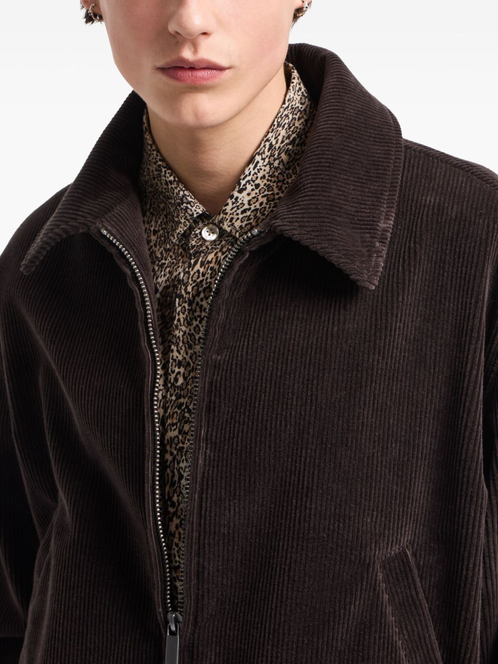 EMPORIO ARMANI Men's Zip Fastening Corduroy Jacket