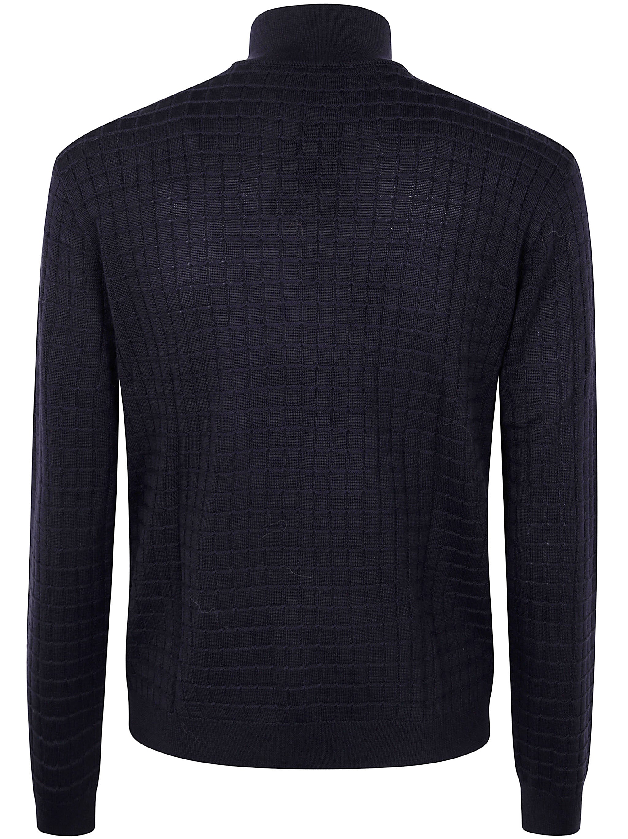 EMPORIO ARMANI High Collar Zipped Cardigan for Men