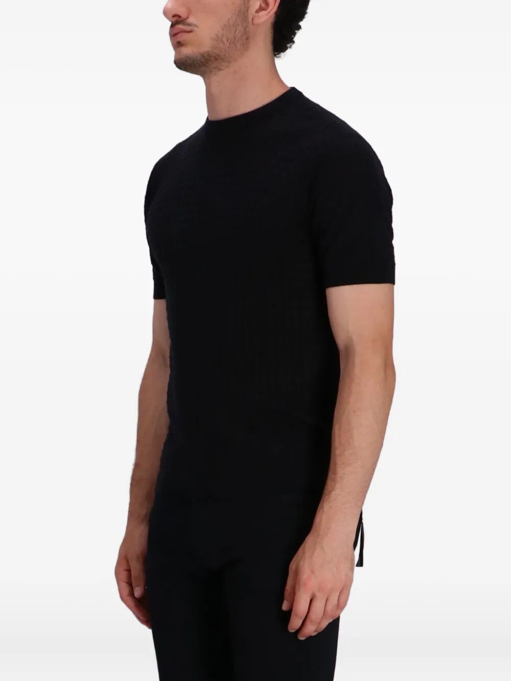 EMPORIO ARMANI Short Sleeves Round Neck Sweater