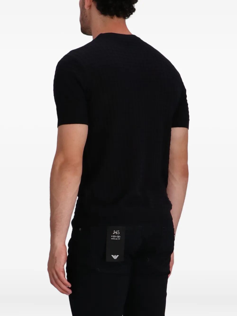 EMPORIO ARMANI Short Sleeves Round Neck Sweater