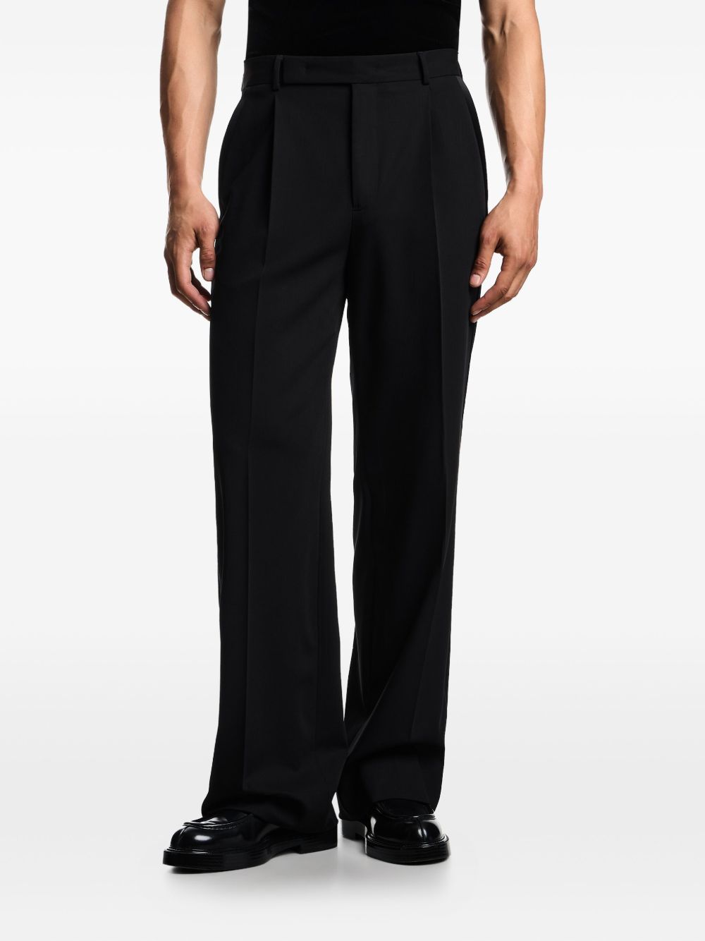EMPORIO ARMANI Tailored Pleated Front Wool Trousers